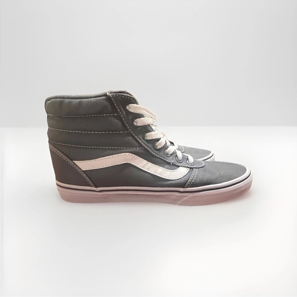 Vans Sk8-Hi Gray + White Canvas High Top Sneakers Women’s Size 9.5/Men’s Size 7 - Picture 7 of 8